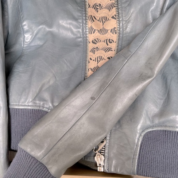 Doma Blue Leather Jacket - Picture 6 of 8